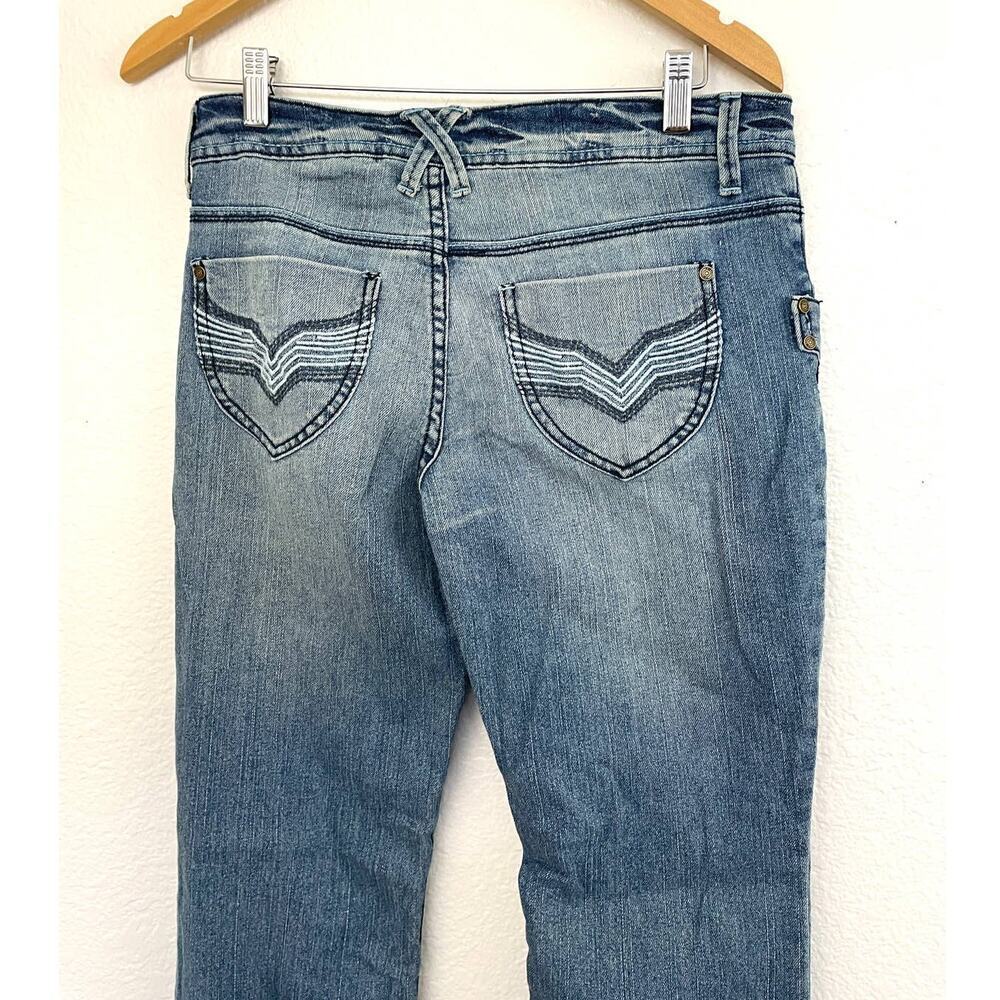 VTG‎ LL Cool J Women's Blue Flare Denim Jeans Sz 5 Y2K Retro Soft 90's